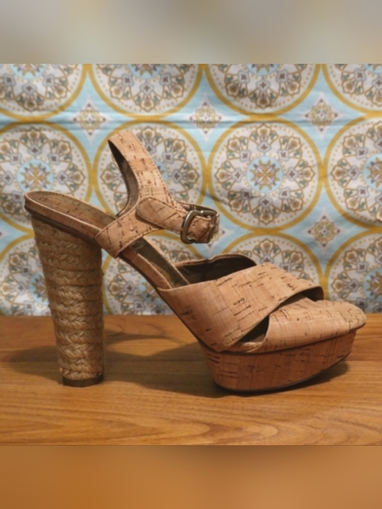 Sam Edelman Shoes - SAM EDELMAN Mabel Cork Platform  Heeled Sandals, size 7